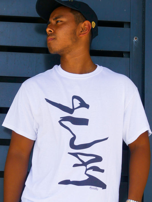 "PEACE" SWAY WHITE LINE TEE